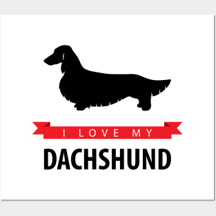 I Love My Longhaired Dachshund Posters and Art